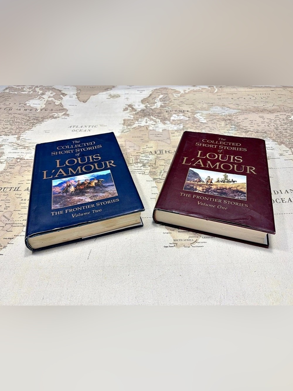 Vintage Louis L'Amour Collected Short Stories Frontier Vol 1 & 2 Hardcover Books